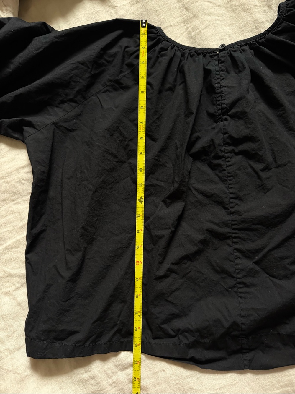 Assembly Label Black Cotton Blouse with Button Detail - Picture 4 of 4